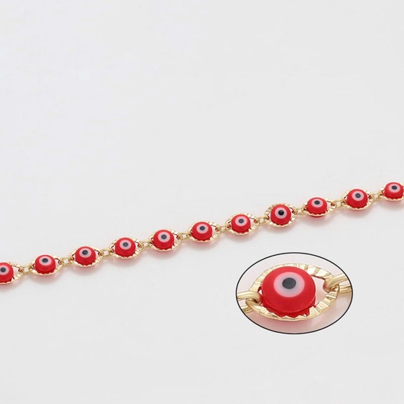 Red Evil Eye Necklace 14k Gold Plated Luxury Jewelry - Picture 6 of 12